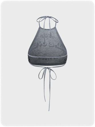 Kollyy Street Gray Graphic Backless Design Halter Top Tank Top & Cami 4 Kollyy Street Gray Graphic Backless Design Halter Top Tank Top & Cami - Image 4