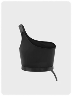 Kollyy Street Black Asymmetrical Design Cut Out Cyberpunk Top Tank Top & Cami -Tops Sales 88bc51205407e8456a05c181ace76c77