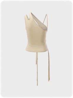 Kollyy Edgy Khaki Tie Up Asymmetrical Design Top Tank Top & Cami 7 Kollyy Edgy Khaki Tie Up Asymmetrical Design Top Tank Top & Cami -Tops Sales 890bd3a01b3c4d128f35de278937d8d4