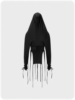 Kollyy Edgy Black Hooded Double Layer Backless Top Women Top 7 Kollyy Edgy Black Hooded Double Layer Backless Top Women Top -Tops Sales 89d6cb8673853e3a47f08e26804a665f