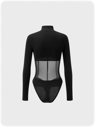 Kollyy Street Black Star Patchwork Mesh Halloween Top Bodysuit 4 Kollyy Street Black Star Patchwork Mesh Halloween Top Bodysuit - Image 4