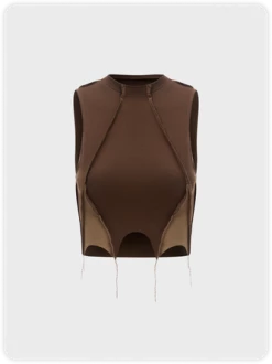 Kollyy Street Brown Top Tank Top & Cami