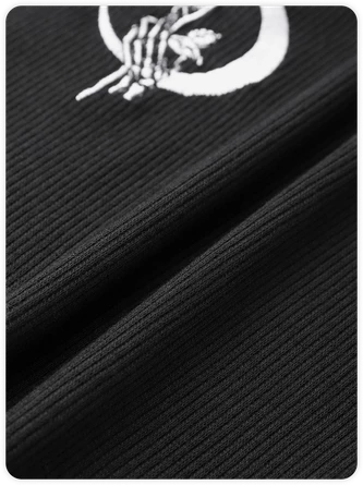 Kollyy Punk Black Lace-Up Design Slim Graffiti Halloween Top Tank Top & Cami 3 Kollyy Punk Black Lace-Up Design Slim Graffiti Halloween Top Tank Top & Cami - Image 3