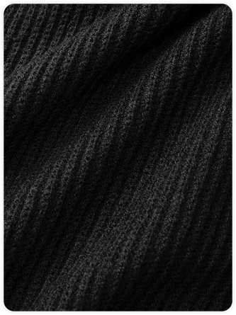 Kollyy Street Black High Neck Irregular Hem Arm Sleeves Top Sweater 6 Kollyy Street Black High Neck Irregular Hem Arm Sleeves Top Sweater - Image 6