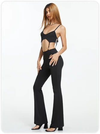 Kollyy Street Black Cut Out Spaghetti Strap Backless Top Jumpsuit 4 Kollyy Street Black Cut Out Spaghetti Strap Backless Top Jumpsuit - Image 4