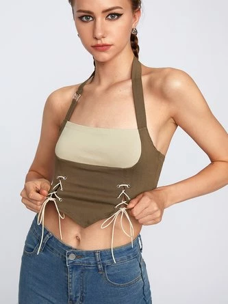 Kollyy Khaki Top Tank Top & Cami 4 Kollyy Khaki Top Tank Top & Cami - Image 4