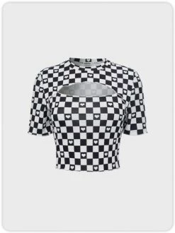 Kollyy Sweet Black-White Top T-Shirt