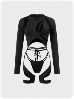 Kollyy Street Black Cut Out Cropped Top Jumpsuit