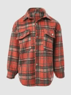 Kollyy Casual Red Brown Top Outwear