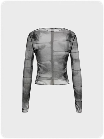 Kollyy Edgy Gray Figure Top T-Shirt 4 Kollyy Edgy Gray Figure Top T-Shirt - Image 4