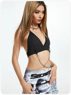 Kollyy Street Black Metal Lace Up Top Tank Top & Cami 12 Kollyy Street Black Metal Lace Up Top Tank Top & Cami -Tops Sales 9255efc0dd8e28171782ffb177f47490