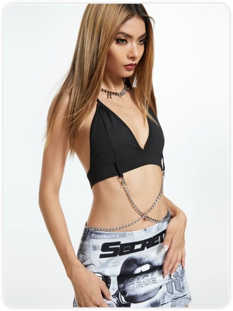 Kollyy Street Black Metal Lace Up Top Tank Top & Cami 4 Kollyy Street Black Metal Lace Up Top Tank Top & Cami - Image 4