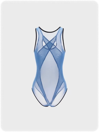 Kollyy Y2K Blue Mesh Double Layer Cyberpunk Top Bodysuit 12 Kollyy Y2K Blue Mesh Double Layer Cyberpunk Top Bodysuit - Image 12