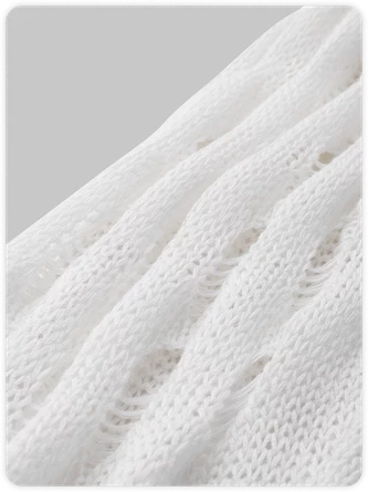 Kollyy White Knit Cropped Top Sweater 7 Kollyy White Knit Cropped Top Sweater - Image 7