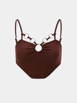 Kollyy Brown Top Tank Top & Cami