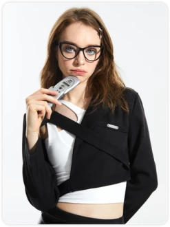 Kollyy Street Black Tie Up Asymmetrical Design Top Outwear