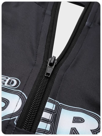 Kollyy Edgy Gray Letter Lace Up Zip Cyberpunk Top Bodysuit 5 Kollyy Edgy Gray Letter Lace Up Zip Cyberpunk Top Bodysuit - Image 5