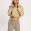 Kollyy Sweet Light Khaki Top Hoodie & Sweatshirt