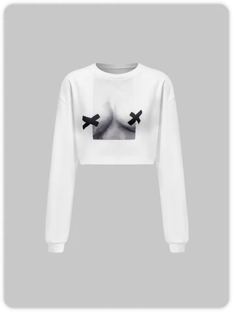 Kollyy Street White Body Print Top Hoodie & Sweatshirt 1 Kollyy Street White Body Print Top Hoodie & Sweatshirt