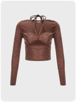 Kollyy Brown Top T-Shirt