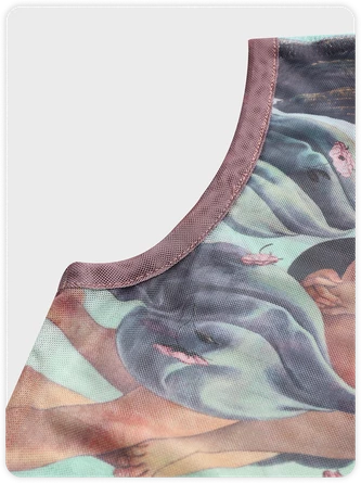 Kollyy Edgy Brown Mesh Slim Vintage Top Tank Top & Cami 2 Kollyy Edgy Brown Mesh Slim Vintage Top Tank Top & Cami - Image 2