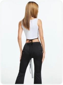 Kollyy White Cross Pattern Lace Up Top Tank Top & Cami -Tops Sales 96bc9b637c4090728f36f61ec0131dda