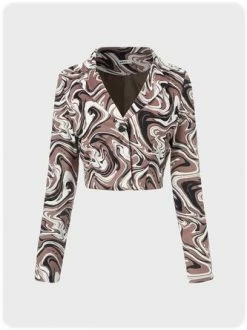 Kollyy Vintage White-Brown Top Outwear