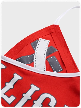 Kollyy Street Red Lace-Up Design Letter Halter Top Tank Top & Cami 2 Kollyy Street Red Lace-Up Design Letter Halter Top Tank Top & Cami - Image 2