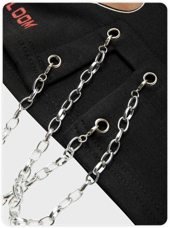 Kollyy Street Black Graphic Metal Chain Zip Up Top Sweater 2 Kollyy Street Black Graphic Metal Chain Zip Up Top Sweater - Image 2