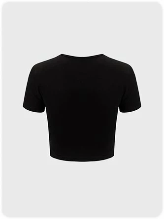 Kollyy Punk Black Floral Short Sleeves Top T-Shirt 7 Kollyy Punk Black Floral Short Sleeves Top T-Shirt - Image 7