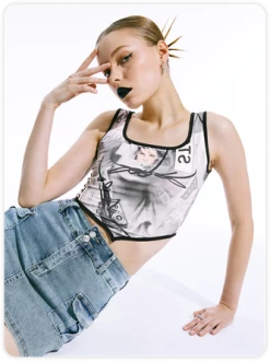 Kollyy Vintage Gray Top Tank Top & Cami