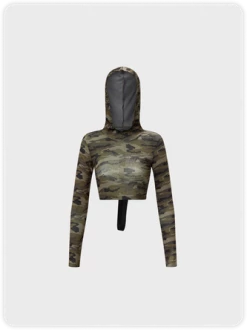 Kollyy Edgy Camouflage Backless Top T-Shirt