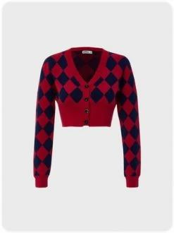Kollyy Casual Red-Blue Top Sweater