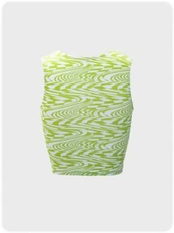 Kollyy Fashion Green Water Wave Sleeveless Top Tank Top & Cami 5 Kollyy Fashion Green Water Wave Sleeveless Top Tank Top & Cami -Tops Sales 9ebef42c7eb1241b2037bd66195bc3e7