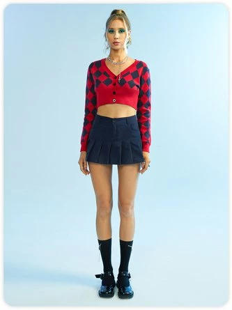 Kollyy Casual Red-Blue Top Sweater 2 Kollyy Casual Red-Blue Top Sweater - Image 2