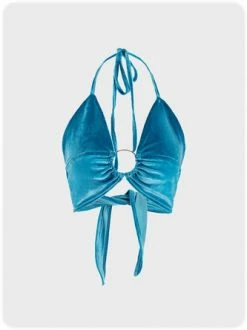 Kollyy Blue Sleeveless Letter Vintage Top Tank Top & Cami