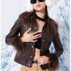 Kollyy Y2k Brown Feather Top Outwear