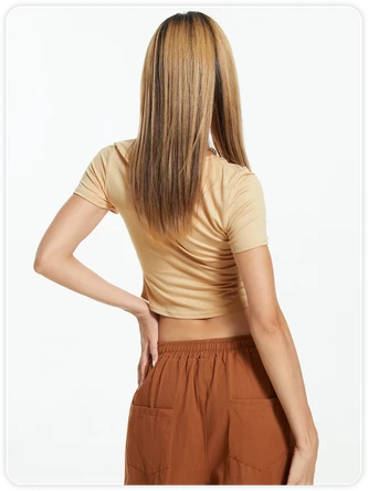 Kollyy Khaki Top T-Shirt 6 Kollyy Khaki Top T-Shirt - Image 6