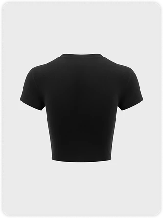 Kollyy Y2K Black Cut Out Letter Top T-Shirt 8 Kollyy Y2K Black Cut Out Letter Top T-Shirt - Image 8