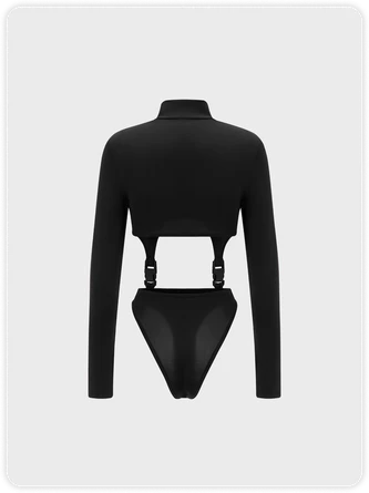 Kollyy Y2K Black Buckle Top Bodysuit 8 Kollyy Y2K Black Buckle Top Bodysuit - Image 8