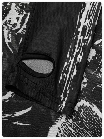 Kollyy Punk Black Mesh Skull Top Women Top 3 Kollyy Punk Black Mesh Skull Top Women Top - Image 3