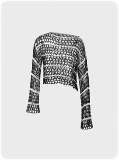 Kollyy Punk Black Cut Out Top Sweater