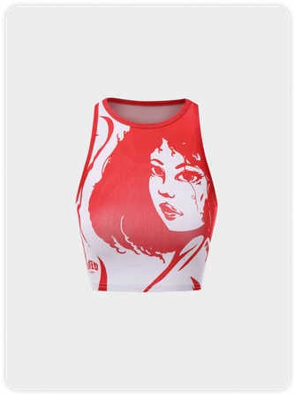 Kollyy Street Red Slim Figure Top Tank Top & Cami 1 Kollyy Street Red Slim Figure Top Tank Top & Cami