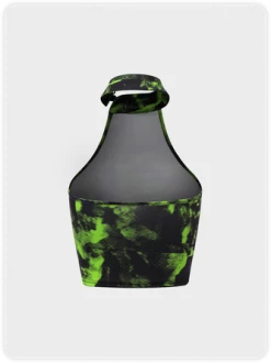 Kollyy Y2K Darkgreen Tie Dye Halter Top Tank Top & Cami -Tops Sales a61ebd77423c8f5ef8935f9a6a530e10