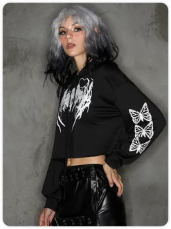 Kollyy Street Black-White Skull Top Hoodie & Sweatshirt -Tops Sales a6e9ca7b1535301454e64bdf288a6d77