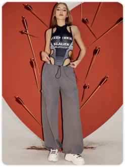 Kollyy Edgy Gray Letter Lace Up Zip Cyberpunk Top Bodysuit 15 Kollyy Edgy Gray Letter Lace Up Zip Cyberpunk Top Bodysuit -Tops Sales a76e3425e2b95b4a53f24adaf86657d4