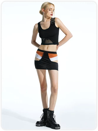 Kollyy Black Patchwork Mesh Metal Top Tank Top & Cami 3 Kollyy Black Patchwork Mesh Metal Top Tank Top & Cami - Image 3