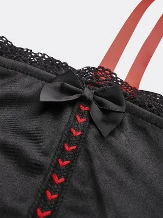 Kollyy Black Cross Pattern Color Block Lace Up Top Tank Top & Cami 2 Kollyy Black Cross Pattern Color Block Lace Up Top Tank Top & Cami - Image 2