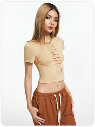 Kollyy Khaki Top T-Shirt 4 Kollyy Khaki Top T-Shirt - Image 4