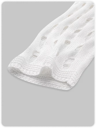 Kollyy White Knit Cropped Top Sweater 8 Kollyy White Knit Cropped Top Sweater - Image 8